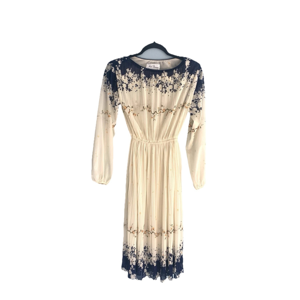 Vintage Hal Ferman Sheer Cream Floral Dress Small?